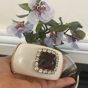 Vintage Gerard Yosca white hinged bracelet